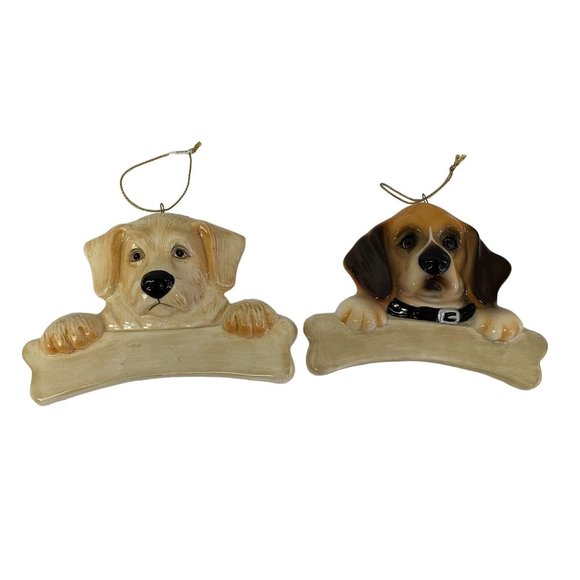 Big Sky Canine Personalized Blank Ceramic Dog Retriever Beagle Ornaments Christm - Picture 3 of 7